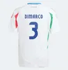 24 25 Bonucci Italië voetballen Jerseys Home Jorginho Insigne Verratti Men Kids Kit Chiesa Barella Finals Chiellini Pellegrini Immobile voetbaloverhemden