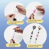 Keychains 20 st pärlor med infällbart märke -rullklipp DIY med tom nyckelring Rod