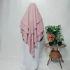 3 Layers Khimar for Muslim Women Chiffon Headscarf Islamic Clothing Long Overhead Hijab Scarf Hijabs Niqab Ramadan Eid jubah 240430