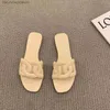 Fashion Original H Slippers Slippers Sandals français à fond plat pour femmes New 2024 Summer Beach Fairy Style Jelly Sandals pour avec un logo de marque 1: 1