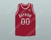 Aangepaste nee heren Jeugd/kinderen opgeslagen door The Bell Screech 00 Bayside Tigers Maroon Basketball Jersey bevat Tiger Patch Top gestikte S-6XL