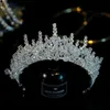 Opaski na głowę barokowe ręcznie robione diamentowe koraliki ślubne srebrne kryształowa welon nagłówek Wedding Hair Accessorie