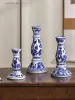 Titulares azuis e brancos porcelana Cerâmica Casa do vela chinesa estilo casal de castiça
