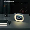 Horloges de table de bureau rechargelable Musique numérique Alarmoire numérique Lumière de nuit Touch sieste toujours affichage de bureau Affichage Horloge LED à double alarme 12 / 24h