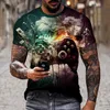 Herren T-Shirts Herren T-Shirt Künstlerische Farbunterhaltungsspiel Controller Muster Linie 3D Casual Short Slved modische Kleidung T240505