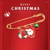 Spille creative Babbo Natale Spettame di battibili in metallo Snowman Chain Tasel Pins Vintage Rhinestone Pendant Christmas Party Gioielli Regali di gioielli