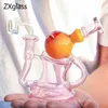 Szklana rura wodna Rura recyklingowa Rig Olej Banger Bang Downstream Percolator Glass Pink Hookah Bubbler z 14 mm męską miskę