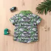 T-shirty moda baby boy letnia koszulka T-shirt swobodny dinozaur z nadrukiem krótkie guziki na guziki dla dzieci odzież koszulka 2405