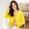 Frauenjacken 2024 Fashion Casual Women Yellow Langarm Outwear Coat Office Ladies weibliche Tops Kleidung