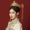Fasce per la sposa tradizionale cinese Accessori per capelli per matrimoni per matrici per tallone per tallone diamantato Q240506