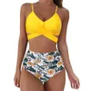 Swimwear féminin Femmes Sexy Léopard Print Bikini Set Push Up Bathing High Taist Massuit Conjunto Femenino Biquinis