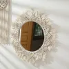 Spiegel große Makramee Baumwollfadenspiegel Wand hängende böhmische handgefertigte Wandteppiche Kinderzimmer Wohnzimmer Schlafzimmer Geschenk