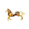 Broşlar Medieval Vintage Kişilik Emaye Galloping Horse Broş Hayvan Zodyak Pin Aksesuarları Unisex Coat Su Kıyafet Korsage