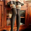 Femmes chaussettes sexy doubles collants en soie bassages bas sur le genou mince dame vintage collants d'été femelle féminine