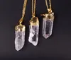 Colliers pendants 6pcslot colonne de cristal naturel irrégulier Goldcolor Quartz Spiritual Metation Pendulum2317062