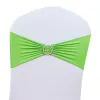 Sashes 50 -stcs/lot stretch trouwstoel Cover Band met gesp glaasjes vleugelbui Bogen Decoraties Groothandel