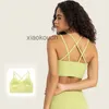 Designer LL-Tops Sexy Women Yoga Sport Underwear New Striped Ribbed Longline Tops Fixed Cup Sports Bras Back Fashion Tank