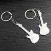 Keychains gitaarsleutel Ring Musical Instrument hanger 1 stuk creatief geschenk mode hangend drop keychain metal paar