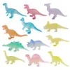 Altri giocattoli 12/16 pezzi di luminosi Dinosauro Dinosauro luminoso Dinosauro Mini Boy Cake Decorazione per bambini Modell240502