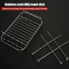 Accessoires Air Fryer Edelstahl Rack TraySteaming Racks Luft Frittierwerkzeuge Kuchen Backpfanne Grill Kocher Zubehör Kochwerkzeuge Kochwerkzeuge