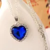 Hanger kettingen klassieke blauw zirkon perzik hart titanic oceaan liefde eeuwige ketting trui keten sieraden