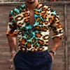 Koszulki męskie Wzór koszuli T-shirt Animal Tiger 3D Printing Outdoor Specie Long Sleved Drukowane przyciski dla wygody