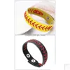 Autre fête des fêtes fournit une véritable mode couture en cuir 2022 bracelets bracelets unisexe softball baseball sportif bracelet bracelets je dhgjt