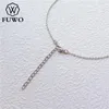 Цепи Fuwo Высококачественные латунные цепные ожерелья с белым золотистым изящным изящным браслетным очарованием для подвески NC002