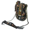 Sacs à bandouliers Fashion Femmes Bag Guitar Design Ladies Chain de perle Cross Crossbody Vintage Femme Messenger