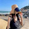 Weitkrempeln Hüte Frauen Sonnenschutz Eimer Hut mit Radfahren Windschutz Sonnenschild Voller Gesichtskappe Sommerreisen