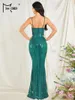 Casual Kleider Makler 2024 Grüne Spaghetti Ausschnitt Pine Mermaid Evening Elegant Beautiful Women's Prom Party Kleid