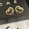 Luxury 18k Gold-Plated Earrings Designer Heart-Shaped Temperament Charm Womens Luxury Earrings High-Quality Diamonds Romantic Love Gifts Earring Box