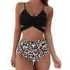 Swimwear féminin Femmes Sexy Léopard Print Bikini Set Push Up Bathing High Taist Massuit Conjunto Femenino Biquinis