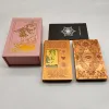 Jeux New Rider Deck Gold Foil Tarot Cartes mystérieuses jeu de société Game de société Oracle Divination avec une boîte cadeau exquise