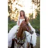 Dresses Wedding 2021 Cascading Country Ruffles Bridal Gown Custom Made Lace Applique Sweetheart Neckline Plus Size Sweep Train Vestido De Novia