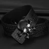 Ceintures Luxury Véritine en cuir ceintures de crâne pour hommes Skull Smoke Smooth Brand Brand Designer Personty Print Cintos Fashion T240429