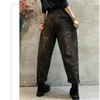Frauen Jeans 2024 Spring Arts Style Frauen elastische Taille Vintage Print Lose Alleinwand