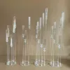 キャンドル1PCS 5PCS 10PCS12PCSWEDDING DECORATION CENTERPIORE CANDELABRA CLEAR CANDLE HOLDER ACRYLIC CANDLESTICKS FOR WEDDINGSイベントパーティー