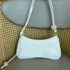 Umhängetaschen Frauen Einfache reine Farbe Handtasche Mode Hundert Crescent Bag Marke Designer mit Perlen kleiner quadratischer Kuhspannung Unterarm