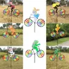 Décorations de jardin 367a Animal 3D sur vélo Wind Moulin Colorful Ground Pleed Outdoor Indoor Decoration For Home Festival Mariage Background