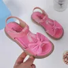 Kids Fashion Girls Sandals 2023 arc polyvalent OpenToe Buffereable Simple Platform Casual Shoes Hook Loop Princess 240425