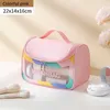 Kosmetischer Organizer Frauen transparent wasserdichtes Waschbeutel pu tragbarer Make -up -Bag Aufbewahrung Beutel Großer Kapazität Tragbarer Kosmetikbeutel Reisetasche Y240503