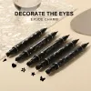 Eyeliner 2in1 vloeibare dubbele kopafdichting Eyeliner Snelle droge waterdichte stervlinderstempel Eyeliner verfraaide oogstaart Eye Liner Beginner