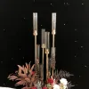 Świece 10 głów metalowe świece kandelabra świecy stojaki stojaki ślubne stoliki centralne kwiat wazony Droga dekoracja przyjęcia