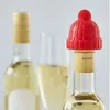 1ps Cappello natalizio a forma di silicone tappo da bottiglia di vino tappo di birra tappo di champagne tappo di barre decorative per casa sigillata 240428