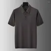 Polos masculins plus taille 7xl Polo en tricot en tricot de luxe Couleur solide à manches courtes et à manches