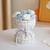 Fleurs décoratives Crochet Bouquet à main le mariage tricoté pour la maison Décoration Graduation Year Rose Gift Day's Day DIY