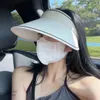 Casual Women Summer Wide Rand Sun Visor Hut Verstellbarer UV -Schutz falten Sport leerer Top Cap Beach 240430