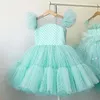 410 Jahre schicke Mädchen Kleid Jahr Party Abendkleider eleganter Prinzessin Ball Wedding Kids Kleider für 240413