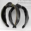 Kafa Bantları Haimeikang Moda Siyah Deri Fermuarı Kafa Bantları Düğüm Kafa Bandı Saç Aksesuarları Düğüm Kafa Bant çantası Q240506